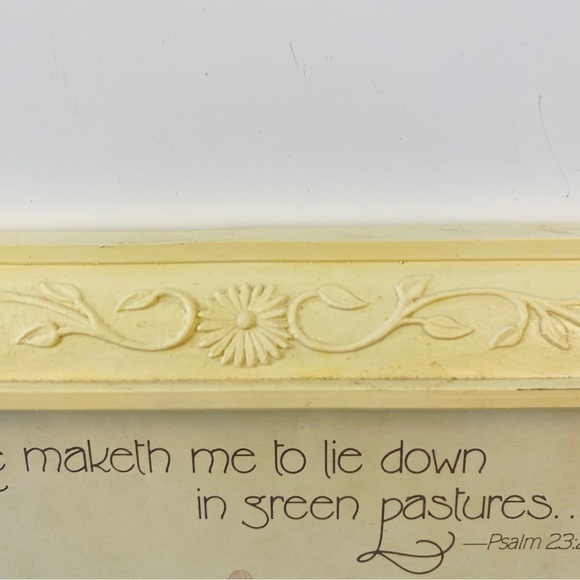 23RD psalm Christian nursery art pale yellow children strawberries lamb - Picture 8 of 12